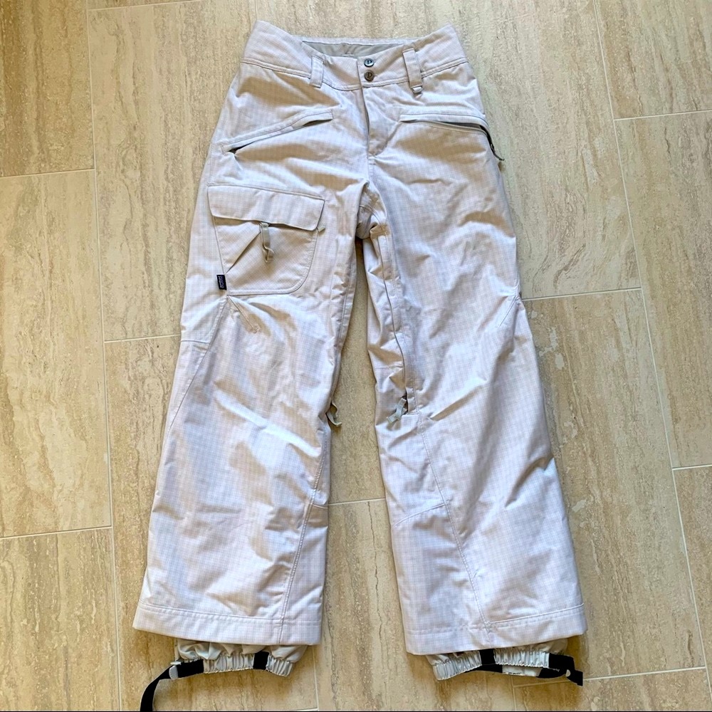 Patagonia men’s cream/white ski pants S
